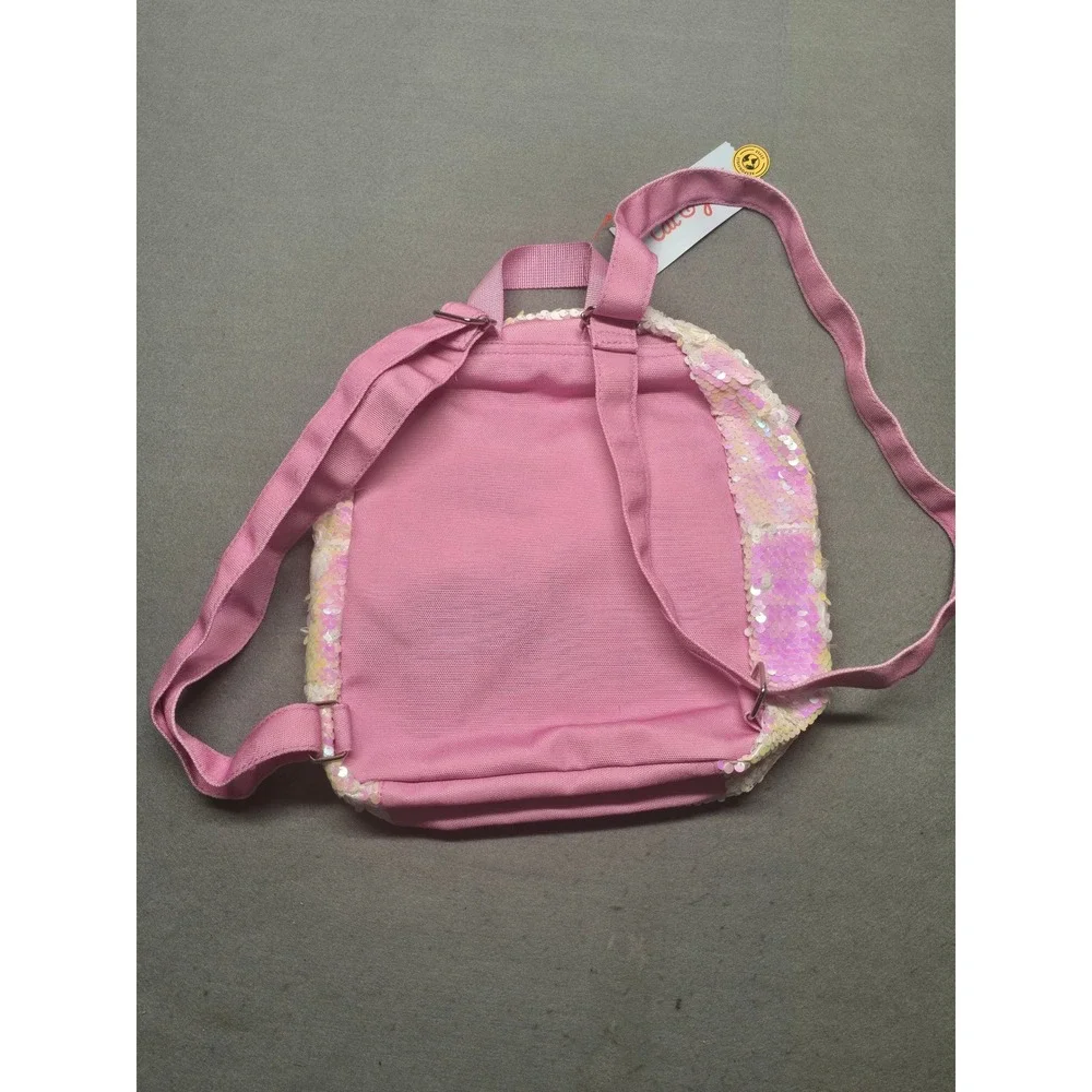 Cat & Jack Girls Pink Flip Sequin Bear Mini Backpack Confetti Pocket NWT